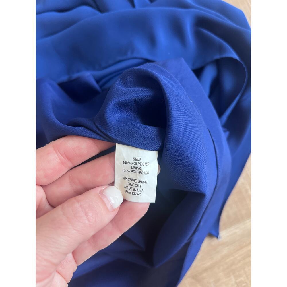 Amanda Uprichard Royal Blue Racerback Ruffle Dress Size S - Picture 4 of 6